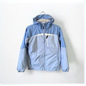 Columbia Light Blue Windbreaker Jacket Girls Size 14/16 XL Women Small